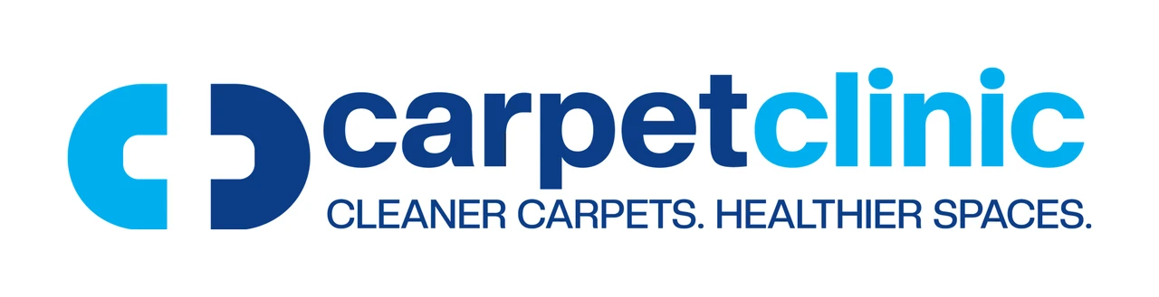 The Carpet Clinic logo: two C’s facing each other, with the white space between them forming a medical cross, beside the compact carpetclinic wordmark.