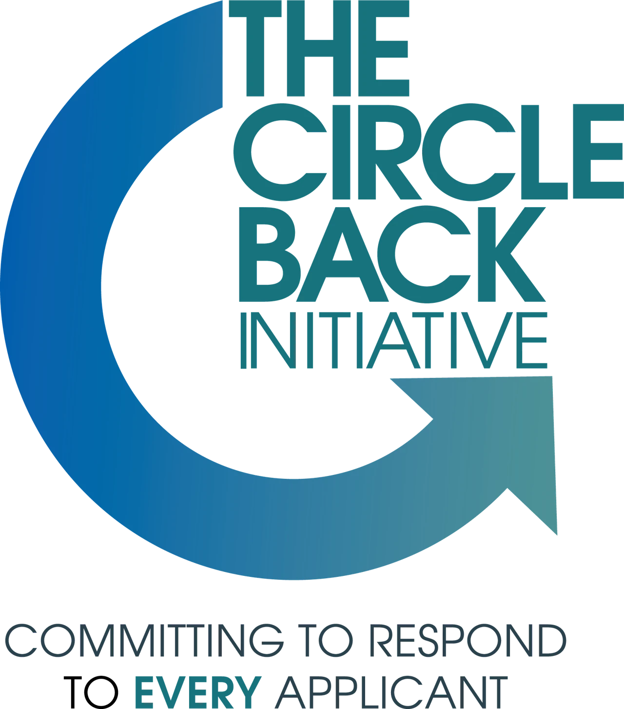 The Circle Back Initiative logo with a blue and teal circular arrow and the tagline Committing to respond to every applicant