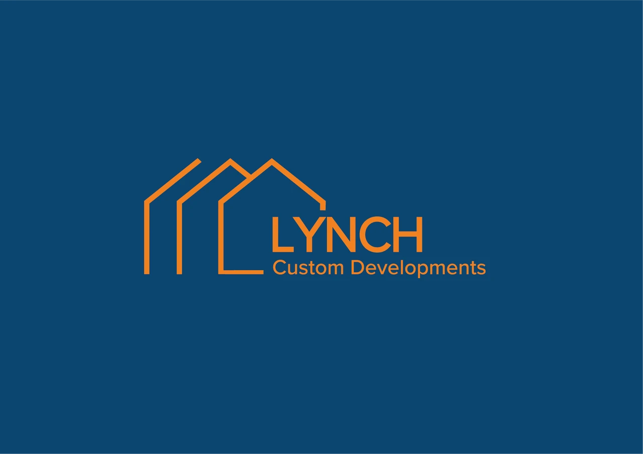 Lynch Custom Developments logo in orange on a navy background