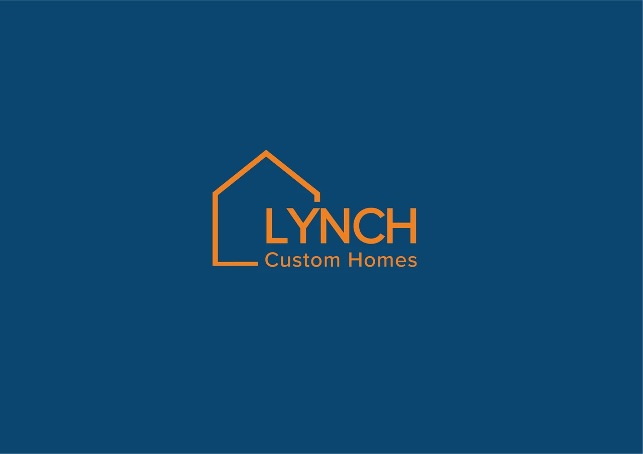 Lynch Custom Homes logo in orange on a navy background